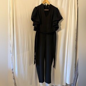 Jumpsuit New York & Company Black Ruffle Sleeve with pockets Jumpsuit